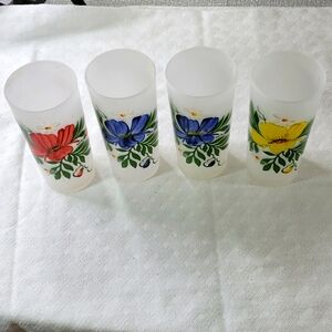 MCM Federal Glass‎ 4 Frosted Tumblers